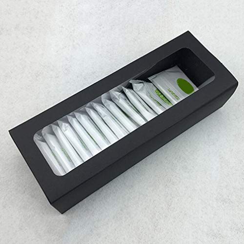 UPKOCH 10 Piezas de Cajas de panadería de cartón Kraft con Ventana Transparente Mini Cajas de Pasteles Cajas de Galletas pastelería Tratar Cajas de Postre Cajas de Embalaje (25x9x6cm Negro)