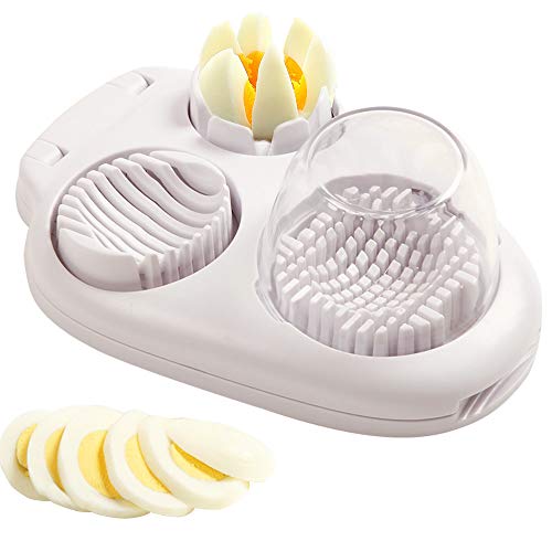Uponer Cortador de Huevos 3 in 1 Rebanador de Huevos Duros Eggs Setas Cutter para Emparedado sándwiches Ensalada de champiñones y Fresas