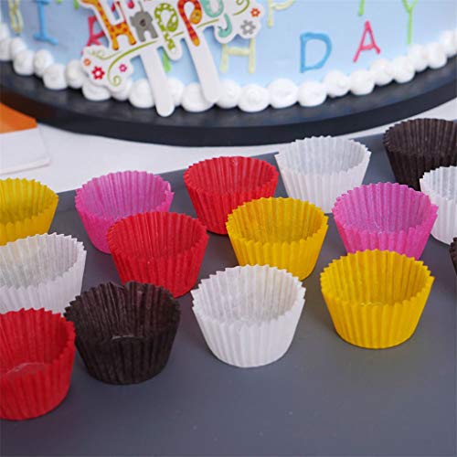 Utensilios de cocina y gadgets 1000Pcs Conjunto Mini magdalena forro de papel para hornear taza blanca 2.5X2.1Cm las cajas del mollete de la torta del molde Caja pequeña bandeja de Decoración,Blanco