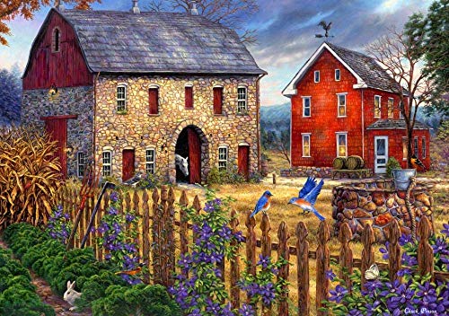 uuiom Rompecabezas, Casa Rural 1000 Piezas Rompecabezas Educativo Intelectual Descomprimiendo Divertido Juego Familiar 38x26 cm