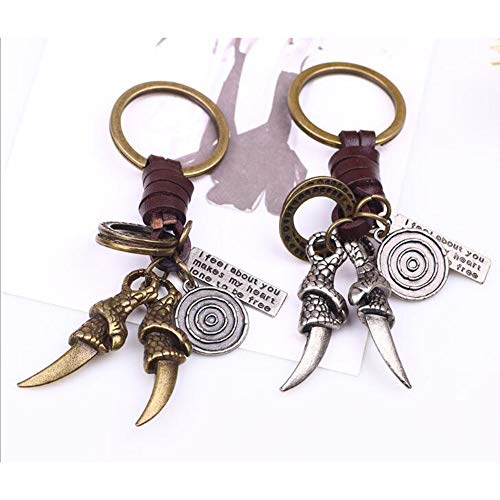 Uziqueif Anillo Minion Llavero de la Vendimia de joyería de Plata/Oro de Regalo Diario,Plata