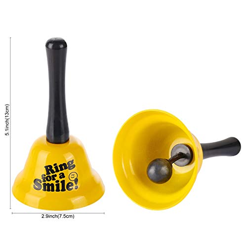 VABNEER Metal té Mano Bell Timbre de Recepción Timbre de recepción de Hotel Timbre Campanilla Servicio Bell Alarma (Amarillo)