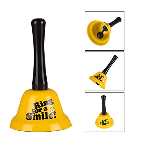VABNEER Metal té Mano Bell Timbre de Recepción Timbre de recepción de Hotel Timbre Campanilla Servicio Bell Alarma (Amarillo)