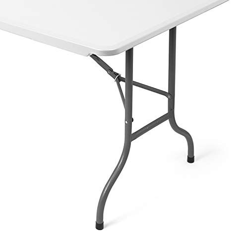 Vanage Mesa Plegable para Jardín, Terraza, Camping, Blanco; Gris; Negro, Mesa de Buffet de plástico, 180x75x74 cm