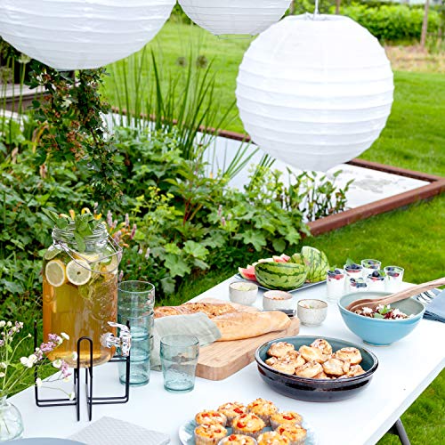 Vanage Mesa Plegable para Jardín, Terraza, Camping, Blanco; Gris; Negro, Mesa de Buffet de plástico, 180x75x74 cm
