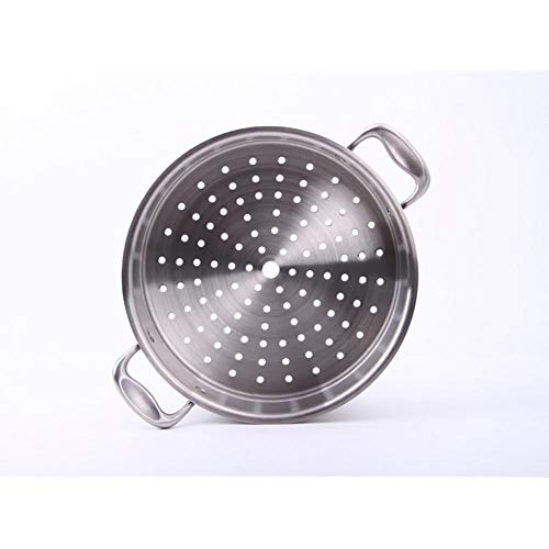 Vaporera Multi-Capa De Acero Inoxidable Vapor Vapor Olla De Cocina Multifuncional Olla Grande (Color : Silver, Size : 30cm)