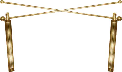 Varillas de radiestesia con mango para cazar fantasmas y oro, de latón, de 30 cm de largo y mango de 15 cm, para encontrar objetos perdidos, agua, medir auras y estrés geopático 