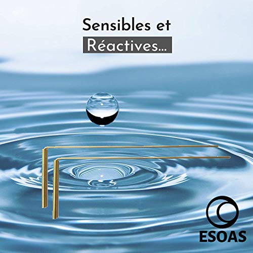 Varillas de Zahorí de Latón - Varillas de Radiestesia, Ideal para iniciar la Radiestesia, Advinación, y Geobiología, Radmaster, Fabricación Artesanal Francesa