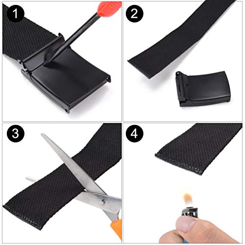 VBIGER Cinturón Lona Ocasional para Hombre,125cm (Negro)