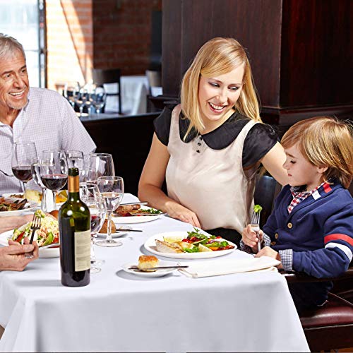 VEEYOO Mantel Cuadrado 100% Poliéster Mantel Suave para Mesa Interior y Exterior - Mantel de Cena Sólido para Bodas Partido Restaurante Cafetería (Blanco, 178x178 cm)