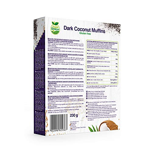 Veggie&Nature - Mezcla oscura para magdalenas de coco, sin gluten (5 x 230 g)