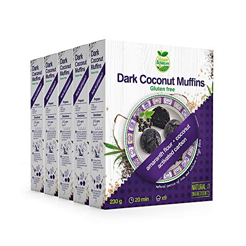 Veggie&Nature - Mezcla oscura para magdalenas de coco, sin gluten (5 x 230 g)