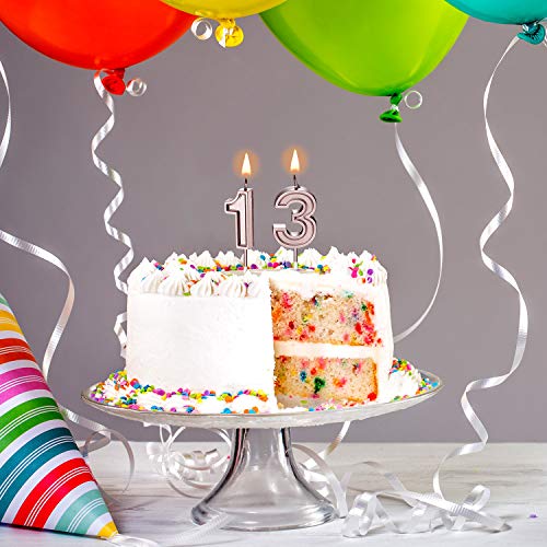 Velas de Cumpleaños 13 Velas de Numeros de Pastel Topper Decoración de Pastel de Feliz Cumpleaños para Cumpleaños Boda Aniversario Celebración, Oro Rosa