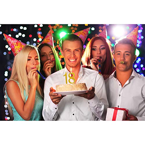 Velas Maxi 18 años para tarta fiesta cumpleaños 18 años | Decoraciones Velas Auguri Aniversario Tarta 18 | Altura 13 cm (Oro)