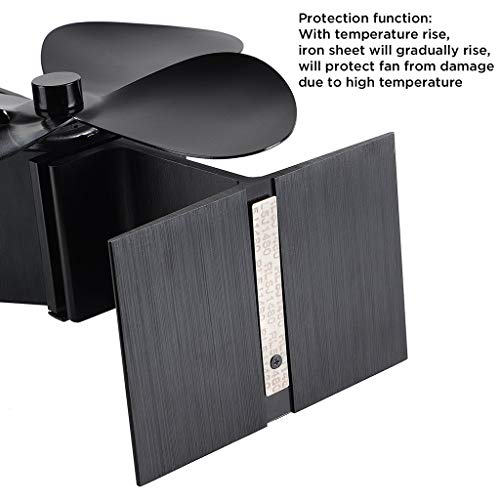 Ventilador de estufa, ventilador con potencia calorífica para estufa de leña, chimenea de leña, respetuoso con el medio ambiente y eficiente Rosa rosa.