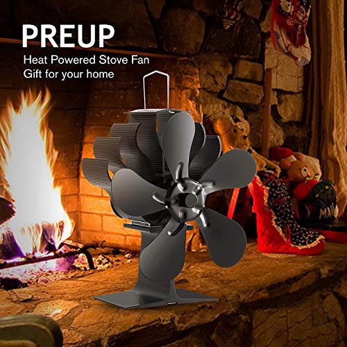 Ventilador Estufa 5 Aspas Funcionamiento Silencioso Ventilador Estufa de Energía Térmica Ecofan para Estufa de Leña/Chimenea/Gas/Pellets/Madera/Troncos (5 Palas)