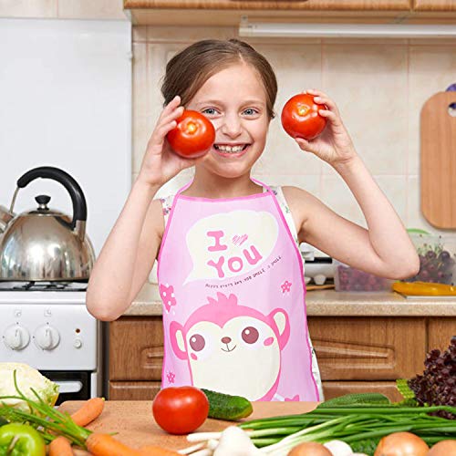 VerteLife Delantal de Cocina para niños, Delantal impermeable y mangas de cocina Juego de chef para Manualidades Actividad de Pintura Artística, Eventos Comunitarios y Cocina para Cocinar - Mono