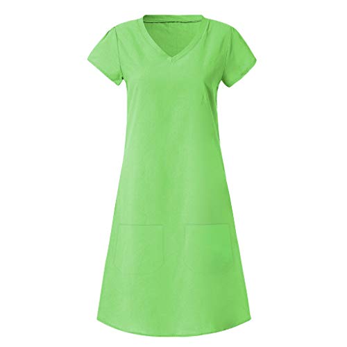 Vestidos Mujer Casual Verano 2019 Vestido de Mujer Estilo Femenino Camiseta de algodón Vestido Casual de Talla Grande para Mujer Camisa Vestido