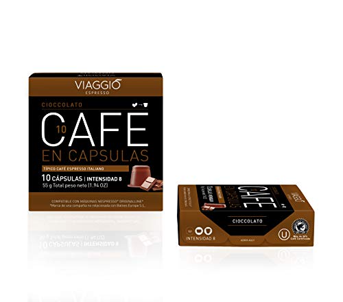 Viaggio Espresso Cápsulas de café compatibles con máquinas Nespresso Chocolate (60 Cápsulas)