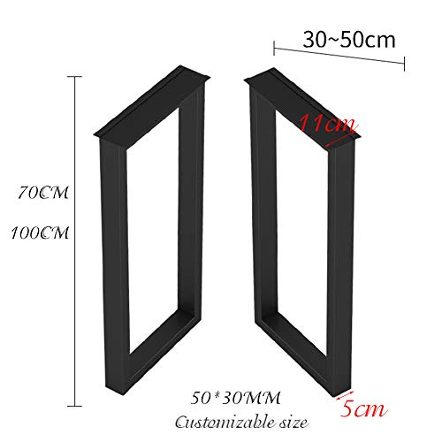 Vicareer Patas De Muebles De Metal,Patas De Mesa De Acero Pesado De 27.6"/ 39.3",Patas De La Barra,Cuadrados Modernos Patas De La Mesa De La Cocina, Industrial Patas De Mesa De Café, Negro