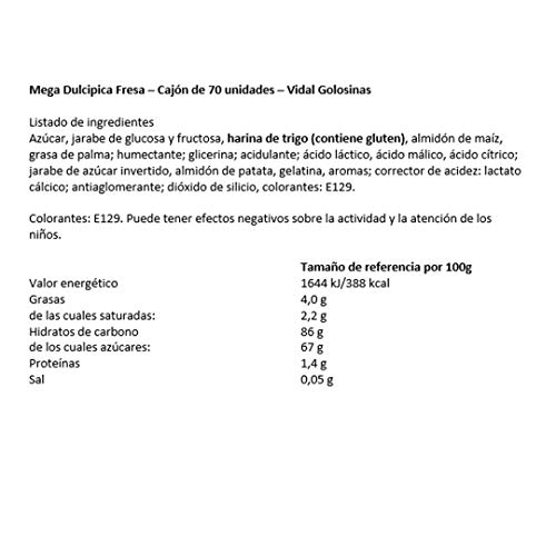 Vidal Mega Dulcipica Fresa Golosina - 1645 gr