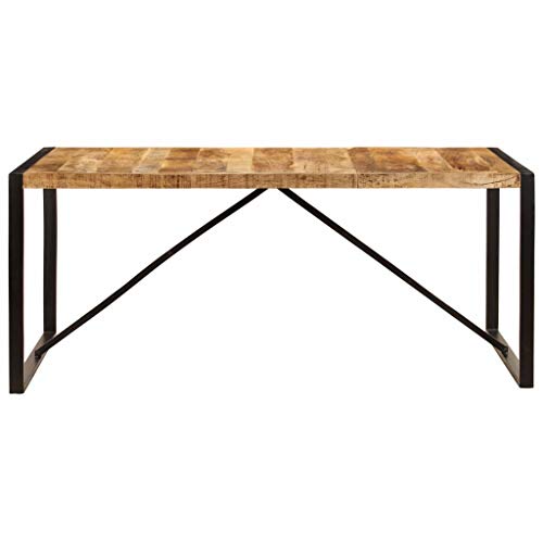 vidaXL Mesa Comedor 180 cm Madera Mango Mueble Mobiliario Cena Cocina Auxiliar