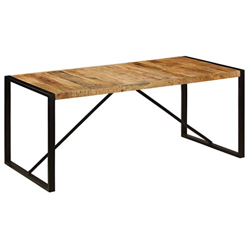 vidaXL Mesa Comedor 180 cm Madera Mango Mueble Mobiliario Cena Cocina Auxiliar
