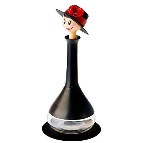VIGAR Dolls Aceitera Vinagrera, Cristal, Negro, Dimensiones: 12 x 12 x 25 cm