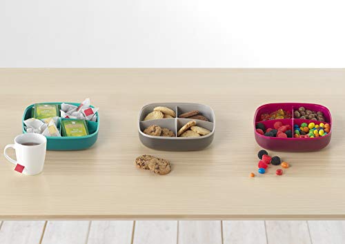 Vigar Taula Caja para Té y Galletas Plástico Gris 20.4x20.4x11 cm