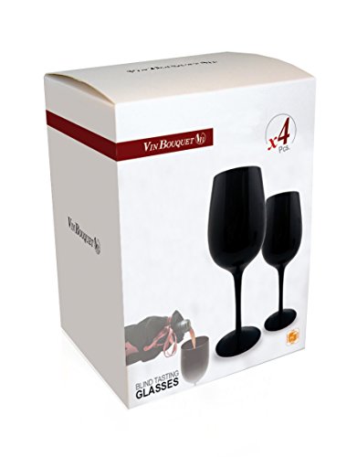 Vin Bouquet FIA 132 - Copas para Cata a Ciega, Cata de Vino, Cristal, Negro, 4 Unidades