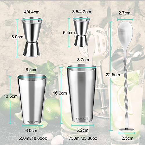 Vinekraft Set de coctelería Coctelera de cóctel Accesorios Set coctelera boston Bar Kits -11pcs