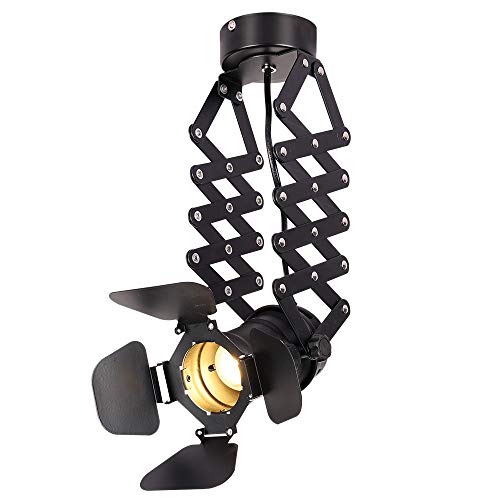 Vintage Industrial Lámpara Extensible Colgante Foco de techo interior E27 luz techo LED metal de pared luces iluminación decoración para Bar Restaurante Salón(bombilla no incluida)