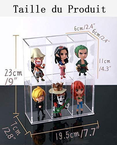 Vitrina acrílica transparente montada con puerta corredera, expositor de juguetes antipolvo, caja de protección de pantalla para minifiguras Funko Mini Pop – 19,5 x 7 x 23 cm