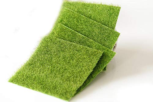 VOANZO - Juego de 5 alfombrillas de césped artificial, simulación de musgo artificial, color verde, hierba artificial realista, para vallas, patio, decoración del hogar, paredes de verdor (30 x 30 cm)