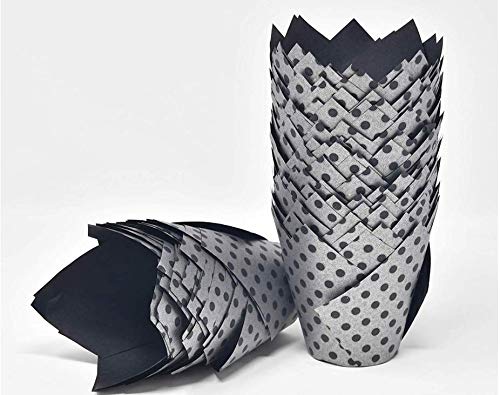 Vogue Tulip - Moldes para muffins, color plateado y negro