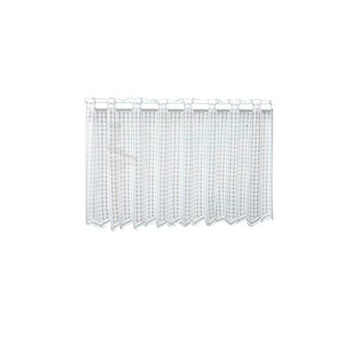 VORCOOL Cortinas de Ventana Decorativas a Prueba de Sol Pantalla Cortina para Balcón de Cocina Inicio (Rejilla Blanca)