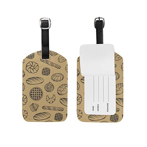 VORMOR Etiquetas de Equipaje (variadas,2PK),Fondo Transparente de Elementos Grabados de panadería,Etiqueta de Equipaje para Equipaje,Mochilas Etiquetas de Maleta
