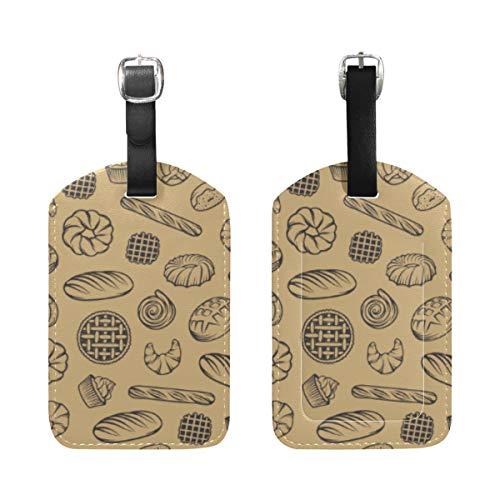 VORMOR Etiquetas de Equipaje (variadas,2PK),Fondo Transparente de Elementos Grabados de panadería,Etiqueta de Equipaje para Equipaje,Mochilas Etiquetas de Maleta