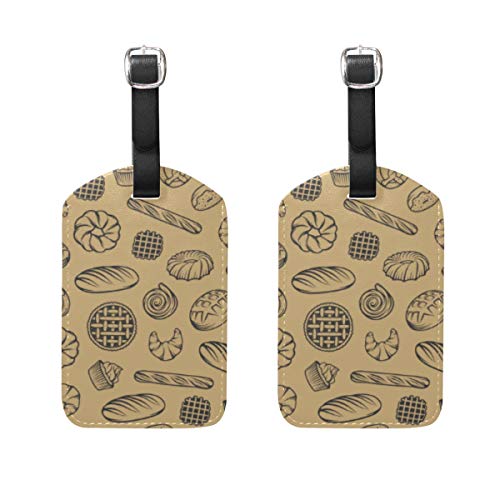 VORMOR Etiquetas de Equipaje (variadas,2PK),Fondo Transparente de Elementos Grabados de panadería,Etiqueta de Equipaje para Equipaje,Mochilas Etiquetas de Maleta