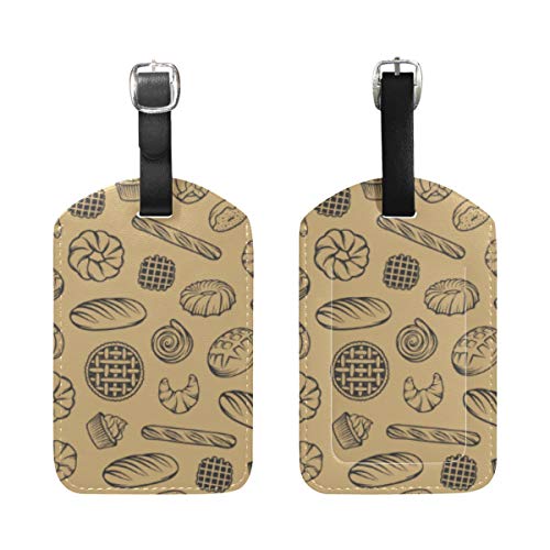 VORMOR Etiquetas de Equipaje (variadas,2PK),Fondo Transparente de Elementos Grabados de panadería,Etiqueta de Equipaje para Equipaje,Mochilas Etiquetas de Maleta