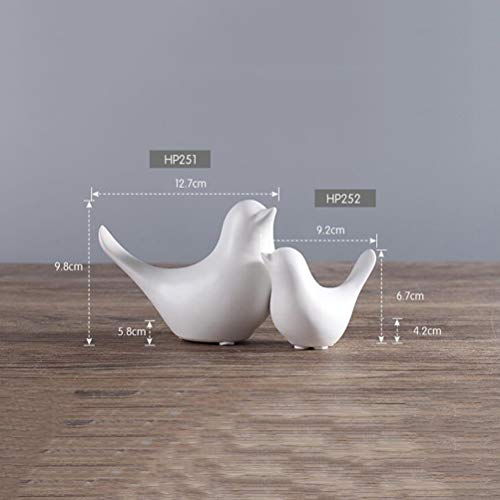 Vosarea 4 pcs Modelo casa Bar Adorno de Mesa decoración Nordic de cerámica de la Paz Aves Paloma Estatua Figura