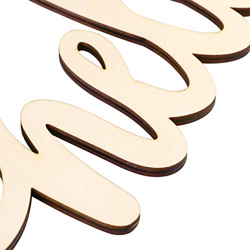 VOSAREA Hola Letrero de Madera Decoración de Pared Letras de Madera Bloque de Bricolaje Palabras Signo Puerta de Madera Decoración de Arte (35x14x0.5cm)