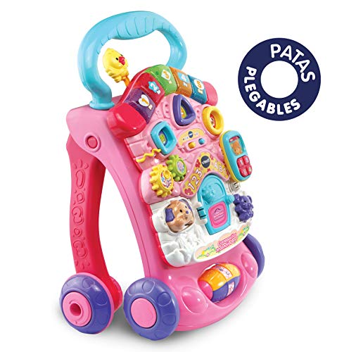 VTech - Correpasillos Andandín 2 en 1, Diseño Mejorado, Andador Bebé InTeractivo Plegable y Regulador de Velocidad, Color Rosa (80-505657) , color/modelo surtido