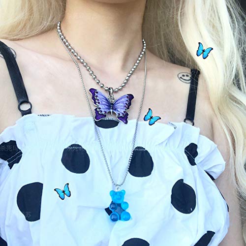 WANDIC Colgante de Resina con Osito de Goma, 40 Piezas 8 Colores Dibujos Animados Oso Colgantes Llavero Colgante DIY Collar Accesorios