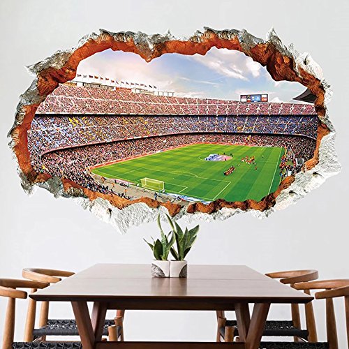 WandSticker4U - Adhesivo 3D para pared, 60 x 90 cm, diseño de fútbol y arena I
