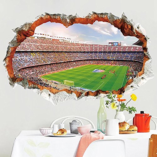 WandSticker4U - Adhesivo 3D para pared, 60 x 90 cm, diseño de fútbol y arena I