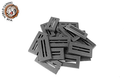 War World Gaming - Peanas rectangulares de plástico 25mm x 50mm con Ranura (Elige cantidad) - Wargames Históricos, Wargaming, Base, Escenografía, Miniaturas, Dioramas, Figuras, RPG