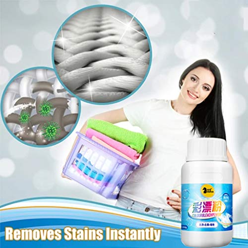 WARMWORD detergente de Ropa para lavador, Polvo Formato Profesional lavandería a Prueba Color quitamanchas blanqueamiento Fuerte Clean líquido Lavadora, Peso 250g