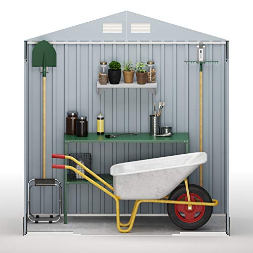 wasabi - Light Green Caseta de jardín metálica Verde 2,2 m2 194x110x188cm Garantía 10 años
