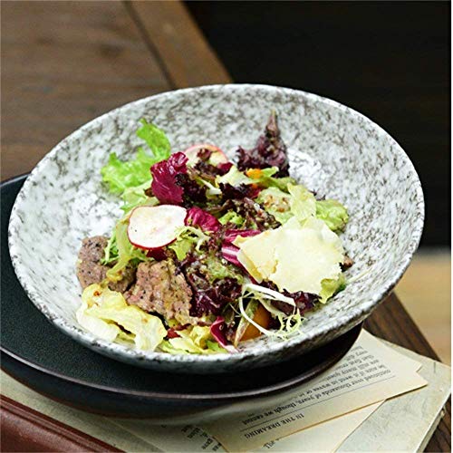 WEHOLY Cena Creativa Cerámica Copo de Nieve Glaseado Ensalada Tazón Sopa Tazón Arroz Tazón Pescado al Vapor Fruta Fideos Pasta Tazón Sopa Vajilla 8.4 Pulgadas